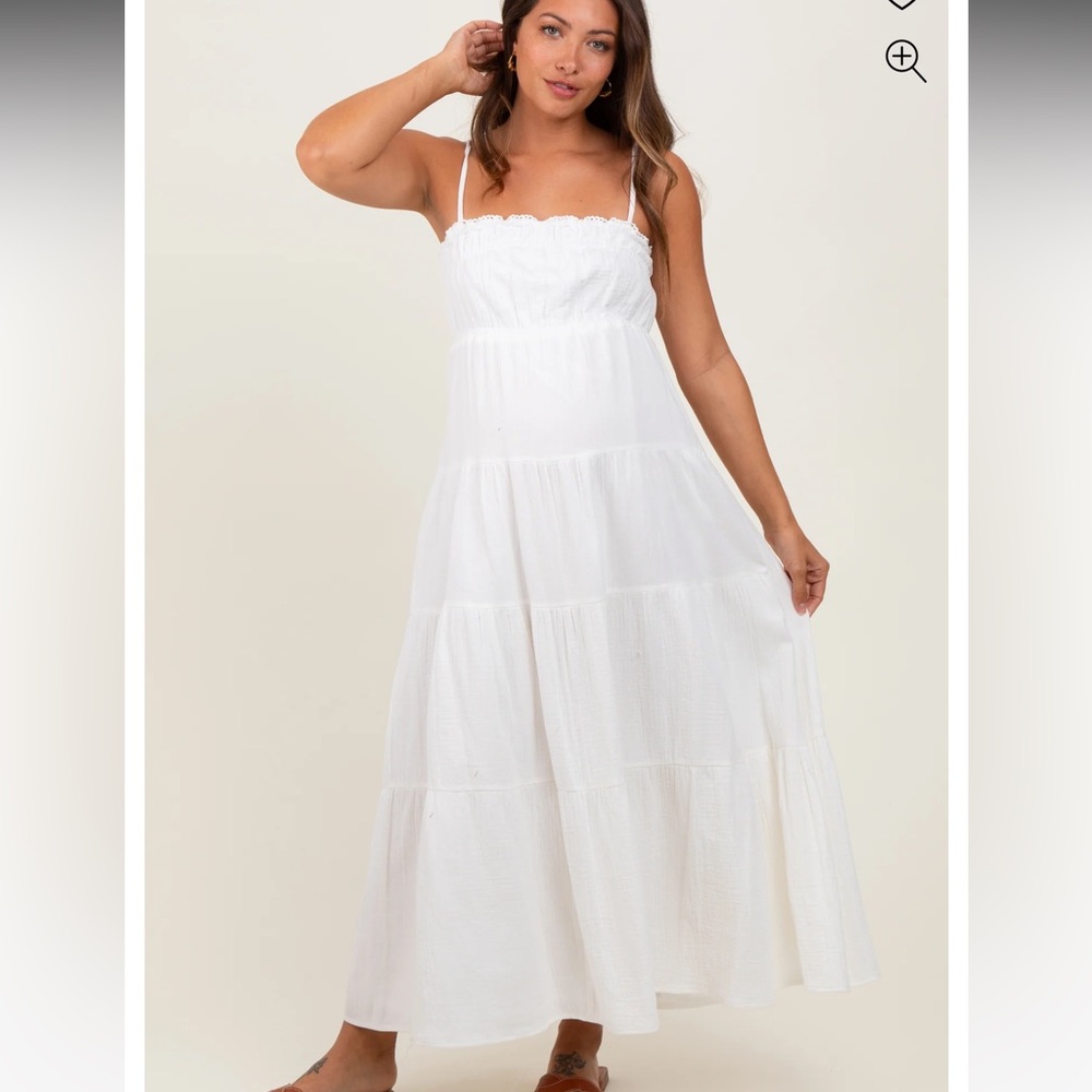 NWOT White Maternity Maxi Dress